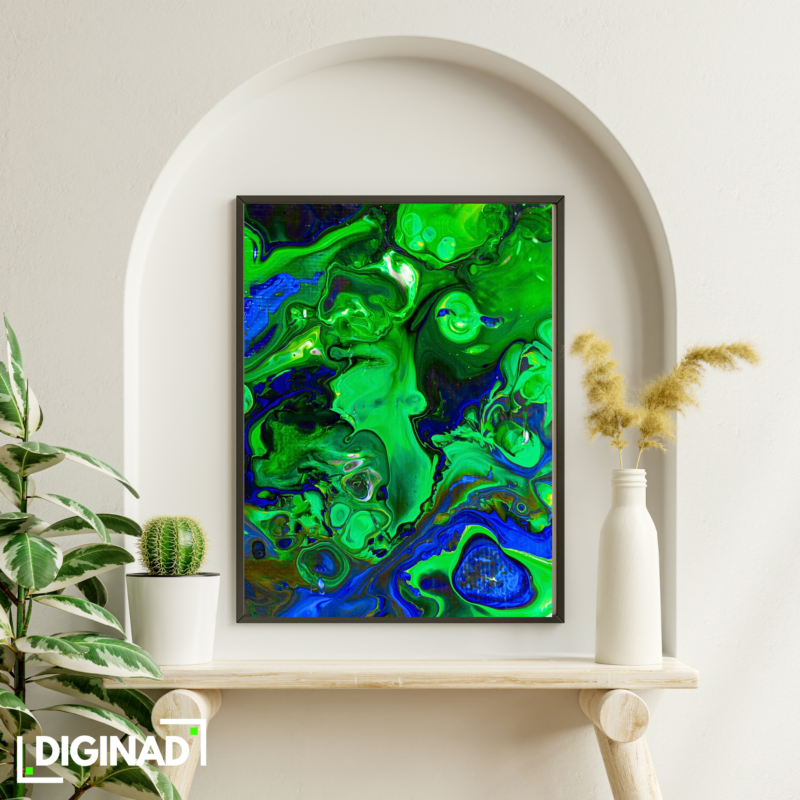 Emerald Flow - A Mesmerizing Dance of Color and Movement